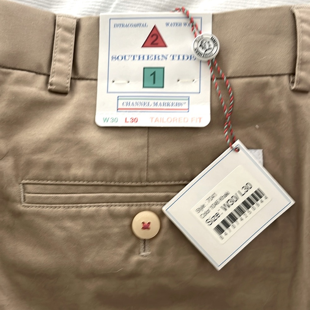 Southern Tide Channel Markers Khaki Pants NWT Size 30x30